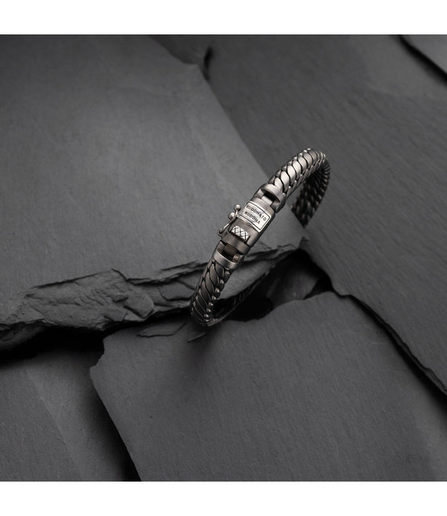 Buddha to Buddha Buddha to Buddha Julius Armband Zwart Rhodium Zilver