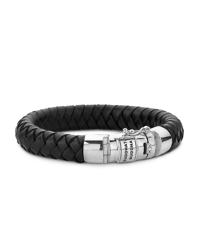 Buddha to Buddha Exklusives Ben Leer Armband Zwart aus 925er Sterlingsilber – Gratis Gravur