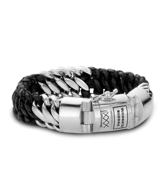 Armband Ben Mix Zilver Leer Zwart