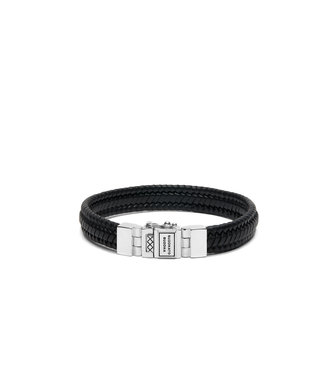 Buddha to Buddha Armband Edwin Small Leer Schwarz