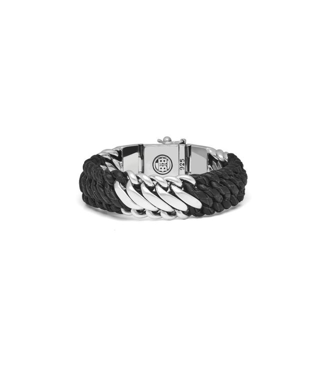 Buddha to Buddha Exklusives Buddha To Buddha Armband Ben Mix Silber Leer Zwart aus 925er Sterlingsilber – Gratis Gravur