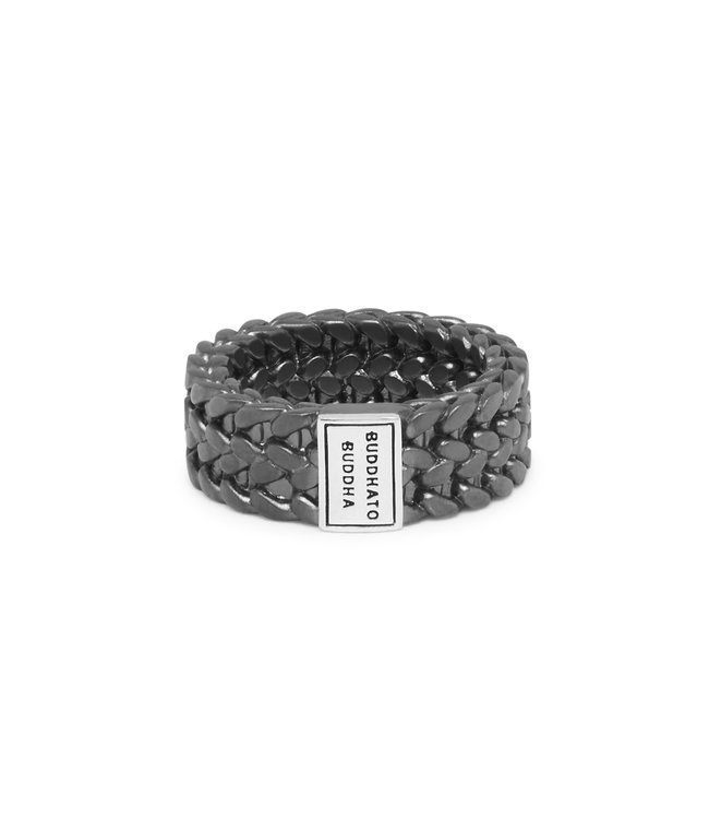 Ring Julius Zwart Rhodium Zilver