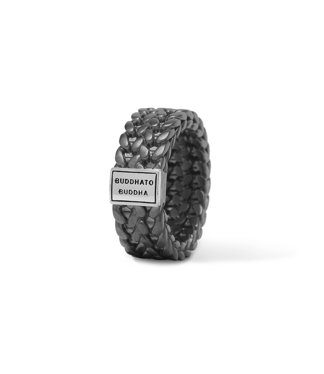 Ring Julius Zwart Rhodium Zilver