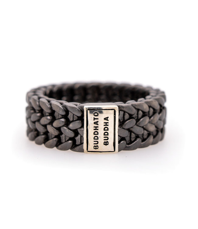 Ring Julius Zwart Rhodium Zilver