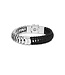 Buddha to Buddha Lars Mix Silver / Leather Bracelet Black