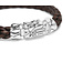 Buddha to Buddha Exclusieve Mangky Small Leren armband bruin van 925 Sterling Zilver – Gratis Gravure