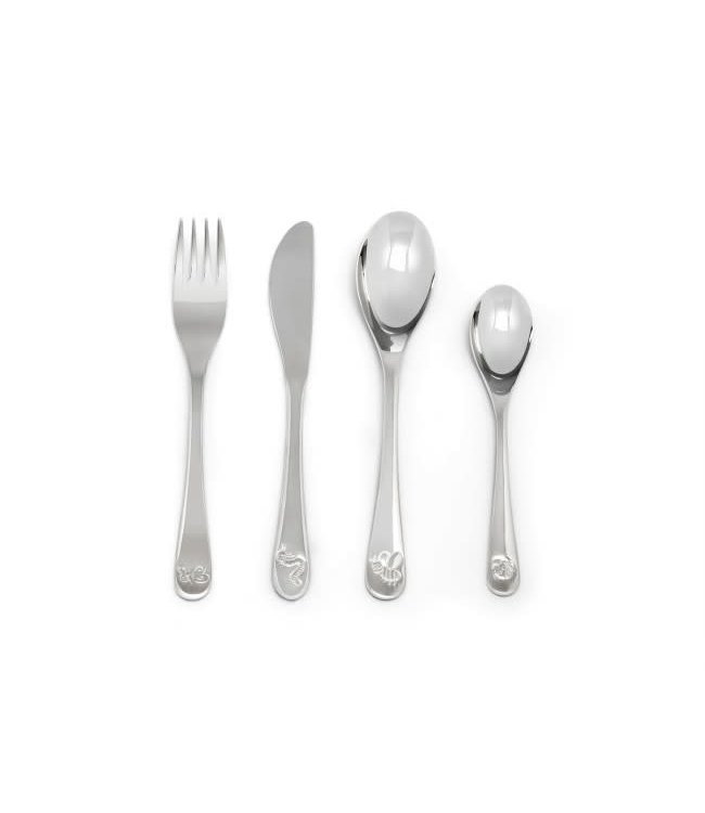 Zilverstad Children cutlery Friends of Nature - 4 pieces - stainless steel - free engraving