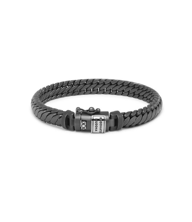 Buddha to Buddha Buddha to Buddha Ben XS Armband Zwart Rhodium Zilver