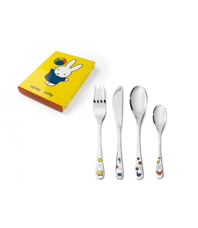 Zilverstad Children cutlery Miffy plays in colour - 4 pieces - stainless steel - Free engraving