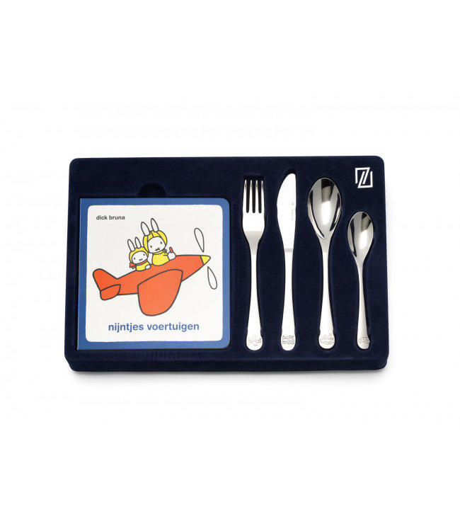 Zilverstad Children's cutlery miffy vehicles with reading book and free engraving
