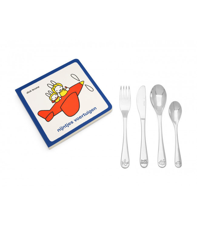 Zilverstad Kinderbesteck Miffy Fahrzeuge mit Lesebuch und kostenloser Gravur