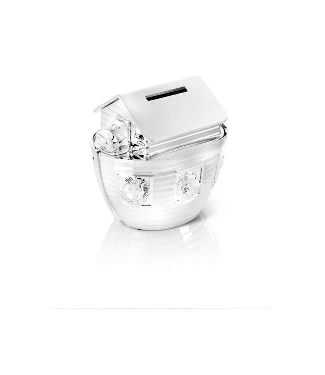 Zilverstad Money box Noah's Ark - Silver colour - Free engraving