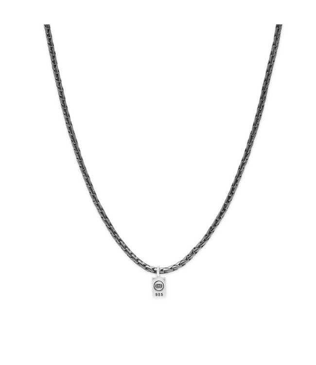 Buddha to Buddha Exclusieve Collier George XS Black Rhodium 60 cm van 925 Sterling Zilver – Gratis Gravure