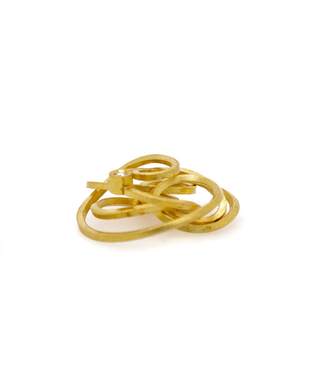 Arior Barcelona Caos gold pendant 1 Brillant 0,015Ct