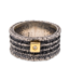 Arior Barcelona Anell Geo quadrat Ring 18 krt goud en Zilver met 0,02 ct Diamant