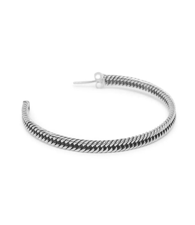 Buddha to Buddha Schakel Hoop Oorbellen Zilver