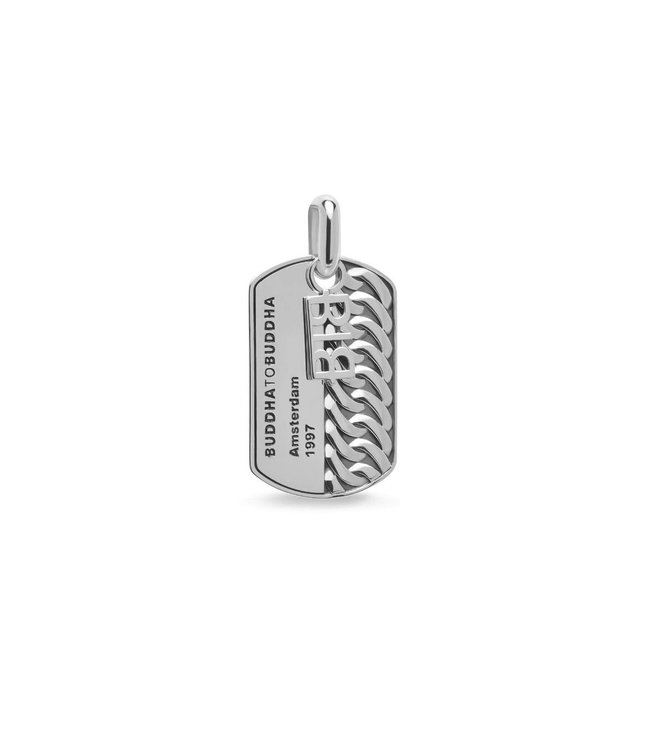 Buddha to Buddha Chain Army Tag Pendant Silver