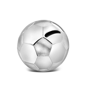 Zilverstad Spaarpot Voetbal 8,5x8,5x8cm zilver kleur- Gratis te graveren