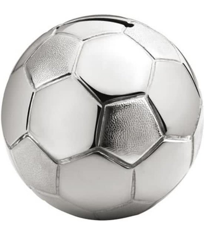 Zilverstad Spaarpot Voetbal 8,5x8,5x8cm zilver kleur- Gratis te graveren