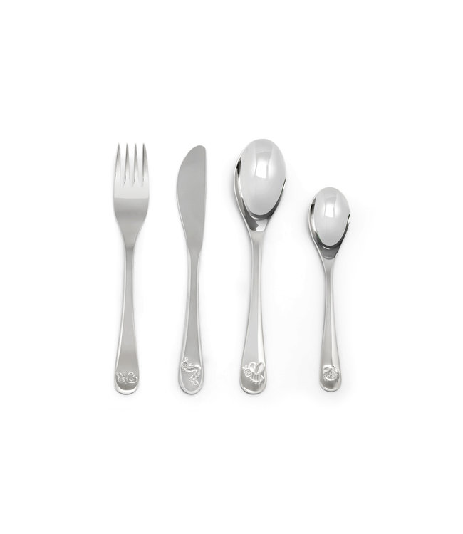 Zilverstad Children cutlery Friends of Nature - 4 pieces - stainless steel - free engraving