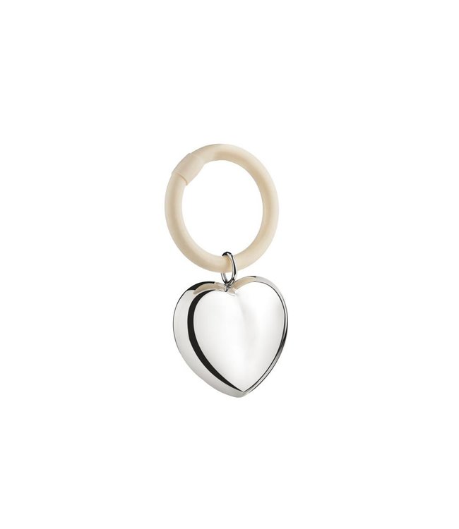 Zilverstad Zilverstad - Rammelaar Hart aan ring 10x5,5x1cm vz B90- Gratis te graveren