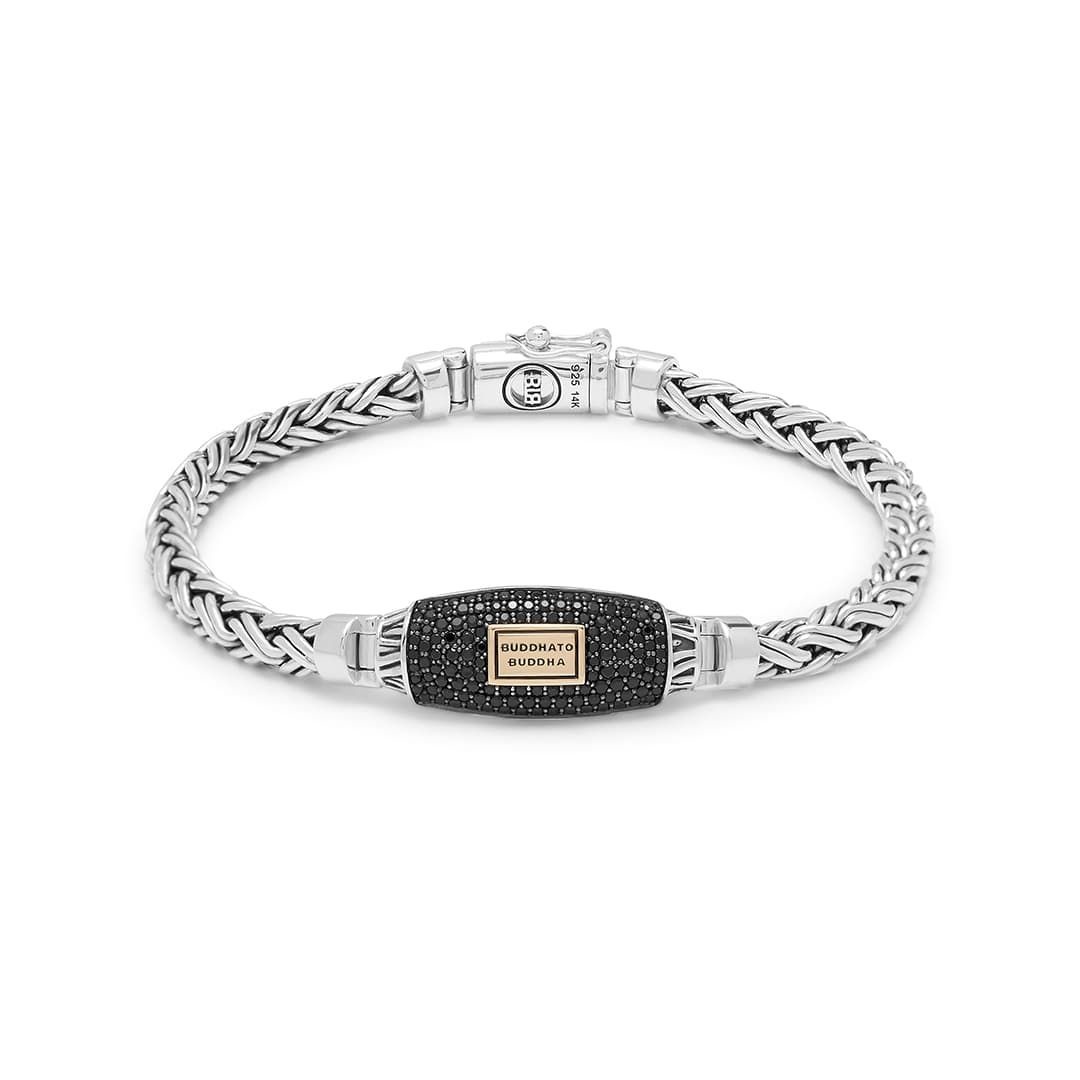 Buddha XS Zwart Spinel Limited Armband Zilver Gold 14kt - de Vaal