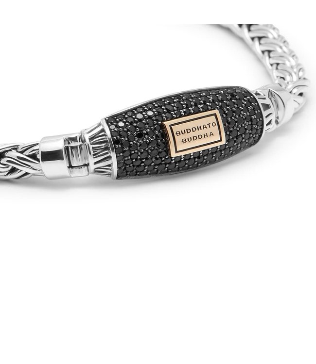 Buddha to Buddha Exclusieve Katja XS Zwart Spinel Limited Armband Zilver Gold 14kt van 925 Sterling Zilver – Gratis Gravure