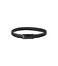 AZE Jewels Leather Bracelet Single Flat String Black-on-Black