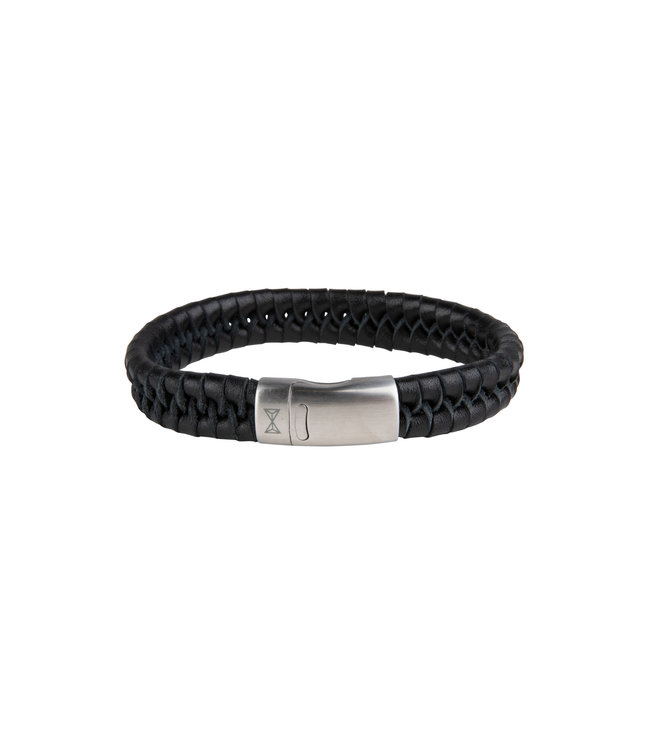 AZE Jewels Leather Bracelet Twisted Wave Black