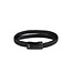 AZE Jewels Leather Bracelet Double Flat String Black-on-Black