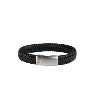 AZE Jewels Leather Bracelet Iron John Black