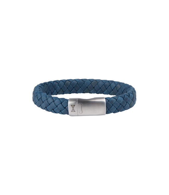 AZE Jewels Leather Bracelet Iron Jack Navy Blue