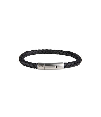 AZE Jewels Leather Bracelet Iron Single String Black