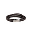 AZE Jewels Leather Bracelet Iron Three String Brown