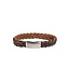 AZE Jewels Leather Bracelet Iron Big Wave Brown