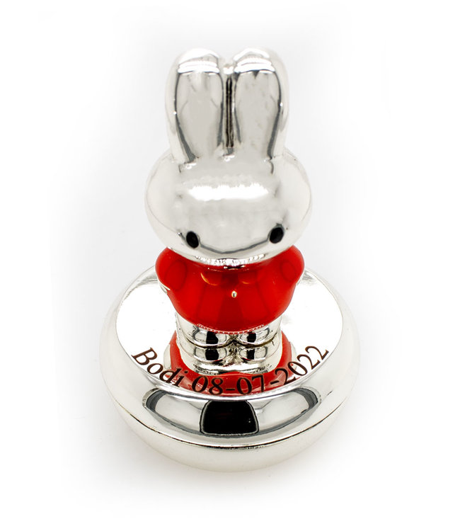 Zilverstad Miffy toothbrush box, silver colour - Free Engraving