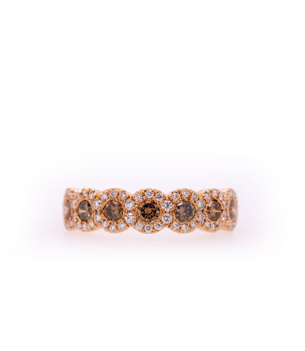 Bloch & Co Rosé gouden Ring 750 met chocolade diamant BL + 0,29 - Juwelier de Vaal