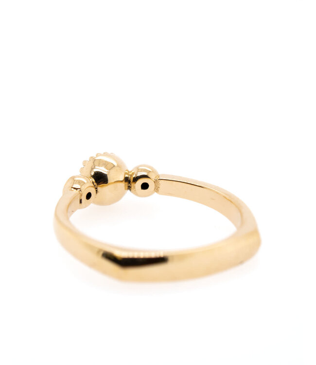 W. de Vaal 14 Crt Yellow Gold Ring with Rose diamond