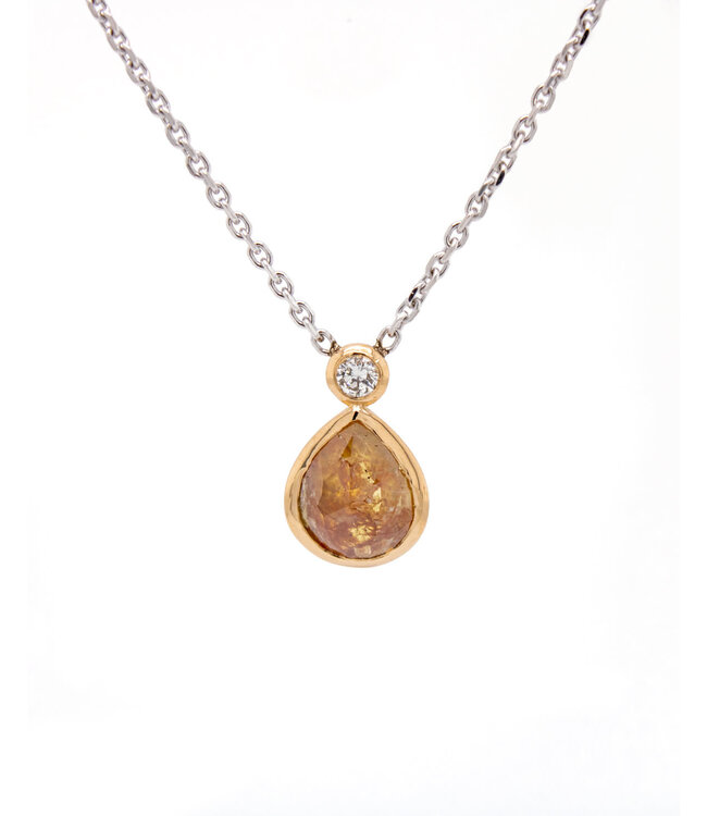 W. de Vaal Collier 14 kt Weiß- und Gelbgold.