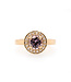 W. de Vaal Ring 14 crt yellow gold with Spinel & Diamonds 0.18 crt (3100)