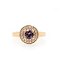 W. de Vaal Ring 14krt Geelgoud met Spinel & Diamant 0.18crt (3100)