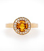 W. de Vaal Ring 14krt Yellow gold with Corundum & Diamond 0.18crt (3137)