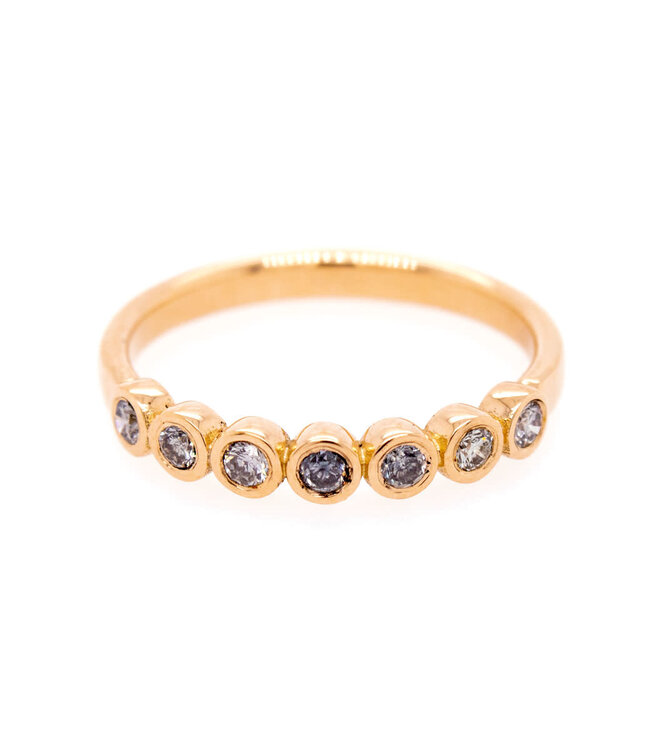 W. de Vaal 14 Karat heller Roségoldring Größe 55 7x3 Punkte Diamant