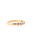 W. de Vaal 14 crt light Rose gold ring size 55 7x3 points diamond