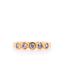 W. de Vaal Pink gold 14 crt ring 5 x 5 points diamond Size 55