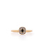 W. de Vaal Yellow gold ring size 18 with cushion diamond