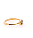 W. de Vaal Yellow gold ring size 18 with cushion diamond