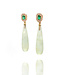 W. de Vaal Earrings with Emerald, Diamond and Kunsite