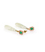 W. de Vaal Earrings with Emerald, Diamond and Kunsite