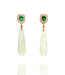 W. de Vaal Earrings with Emerald, Diamond and Kunsite